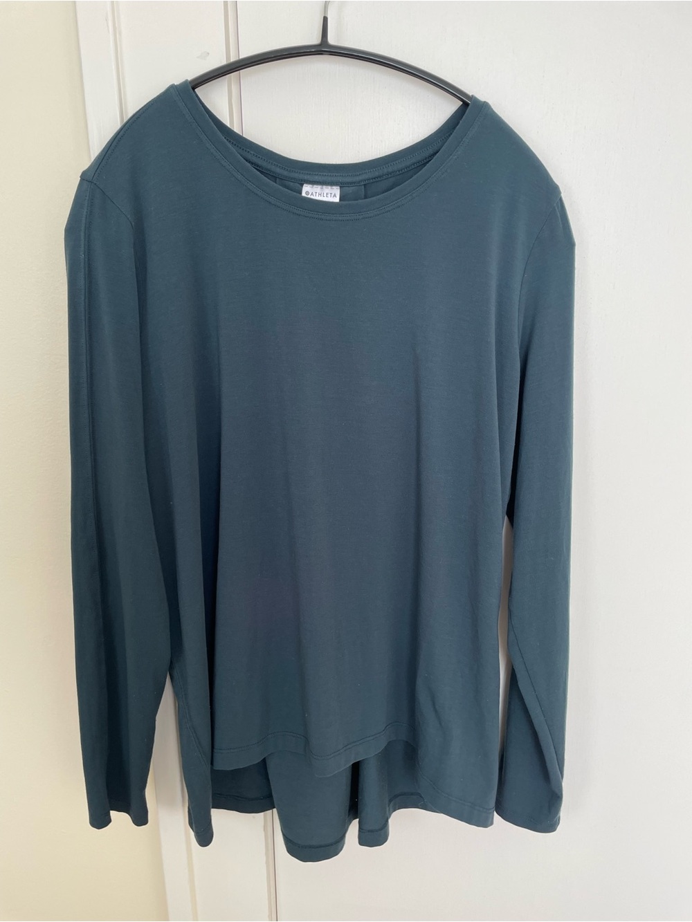 Athleta (2 for one price) Long Sleeve High-Low Hem - 2 tops - green & black